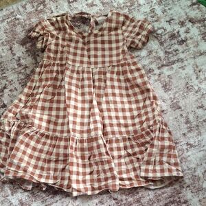 Cheeky Plum Brown and Cream Checkered Dress